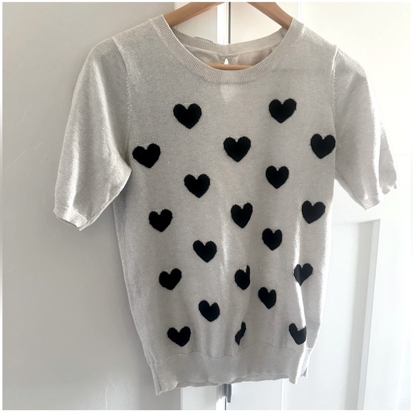 Gray Black Hearts Top - Picture 3 of 14